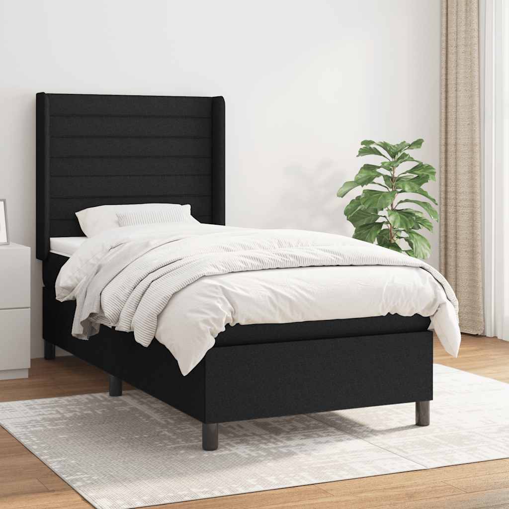 Giroletto a Molle con Materasso Nero 90x190 cm in Tessuto | homemem39