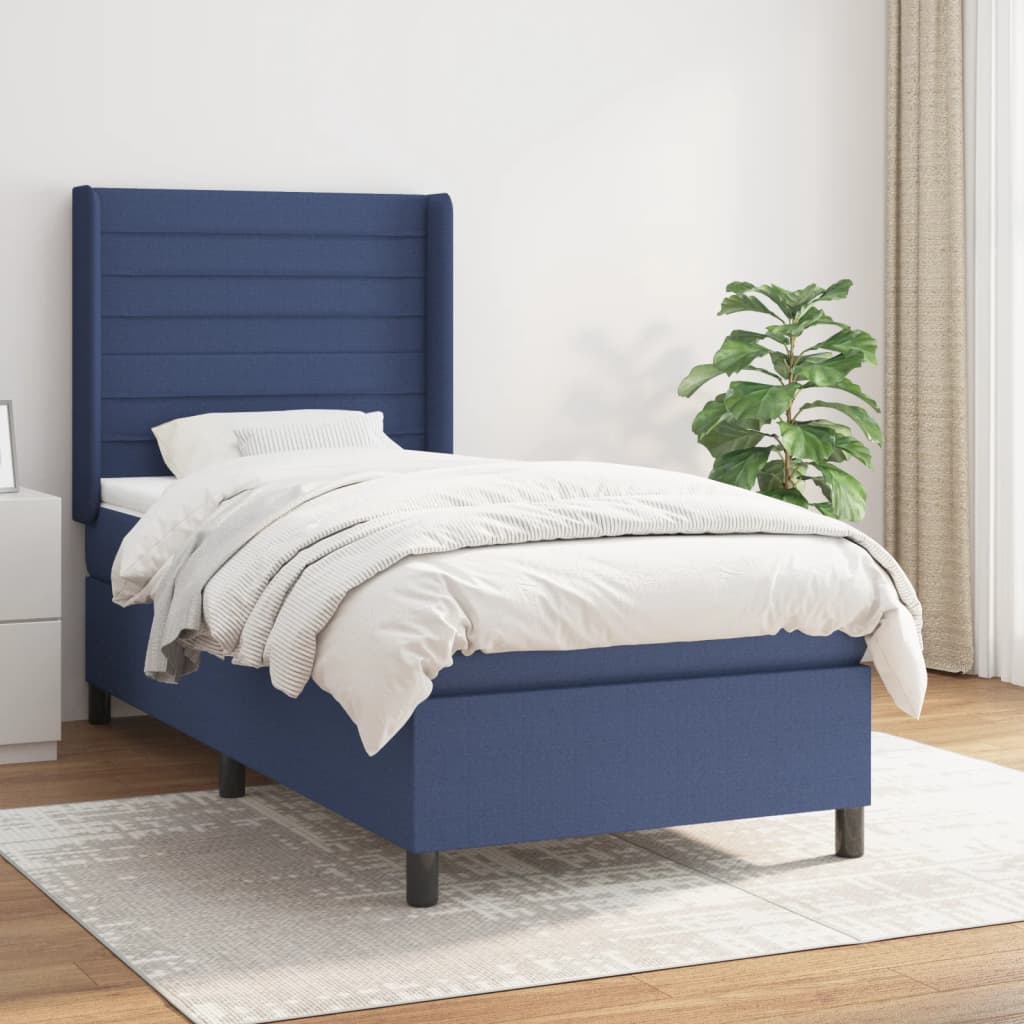 Giroletto a Molle con Materasso Blu 90x200 cm inTessuto | homemem39
