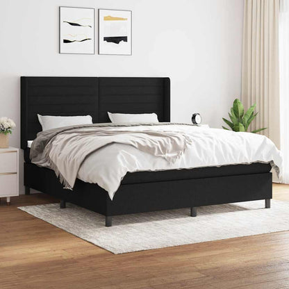 Giroletto a Molle con Materasso Nero 160x200 cm in Tessuto | homemem39