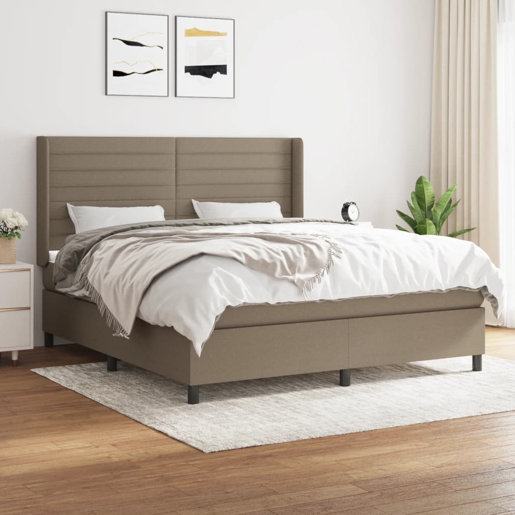 Giroletto a Molle con Materasso Tortora 180x200 cm in Tessuto | homemem39