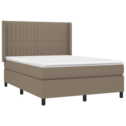 Giroletto a Molle con Materasso Tortora 140x200 cm in Tessuto | homemem39