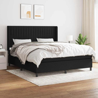 Giroletto a Molle con Materasso Nero 160x200 cm in Tessuto | homemem39