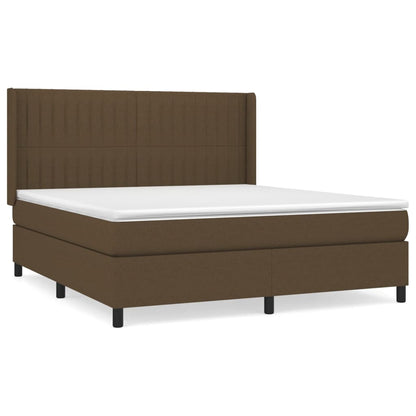 Giroletto a Molle con Materasso Marrone Scuro 180x200cm Tessuto | homemem39