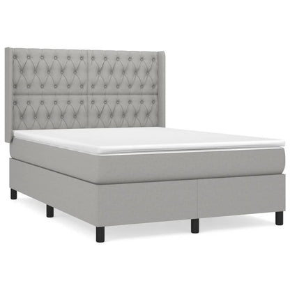 Giroletto a Molle con Materasso Grigio Chiaro 140x190cm Tessuto | homemem39