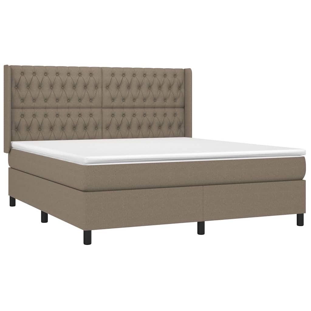 Giroletto a Molle con Materasso Tortora 180x200 cm in Tessuto