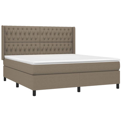 Giroletto a Molle con Materasso Tortora 180x200 cm in Tessuto