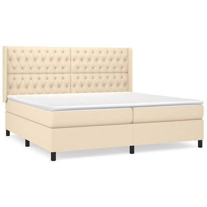 Giroletto a Molle con Materasso Crema 200x200 cm in Tessuto