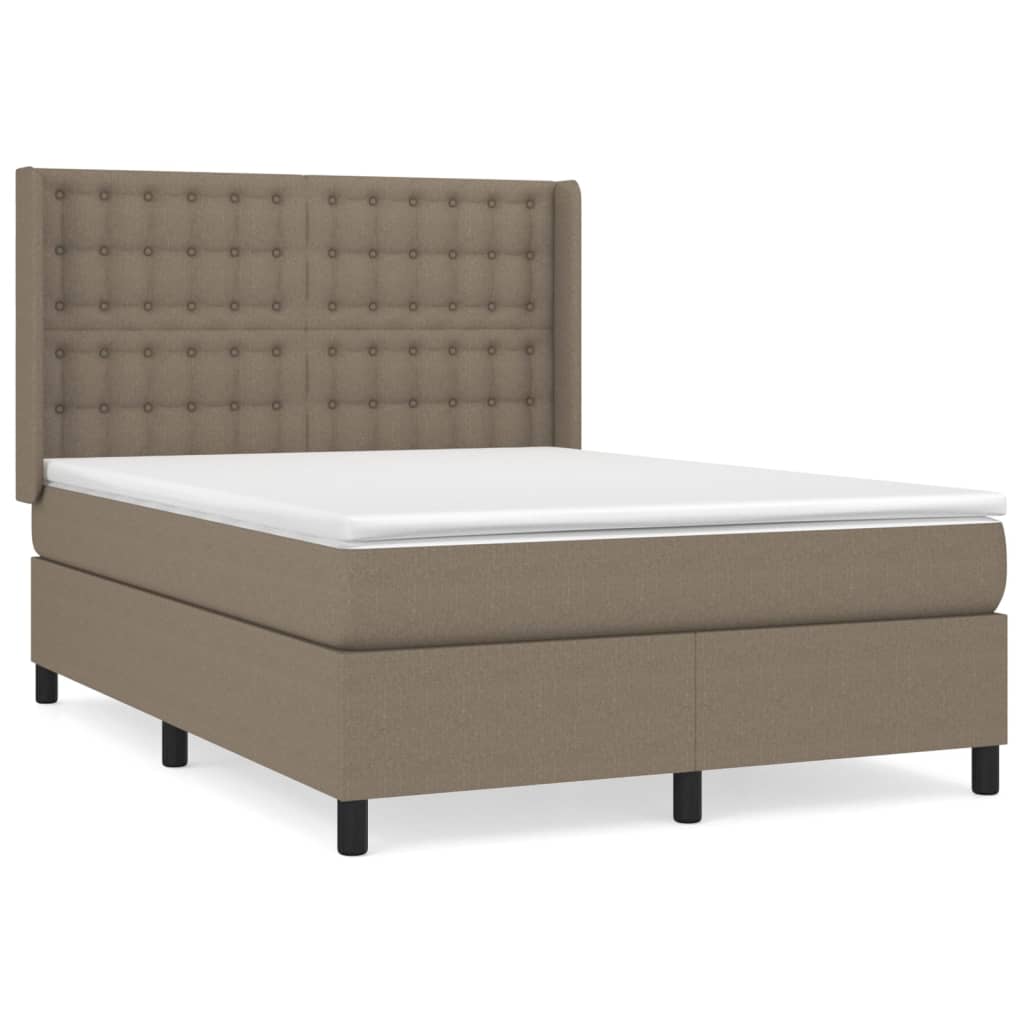 Giroletto a Molle con Materasso Tortora 140x200 cm in Tessuto | homemem39