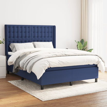 Giroletto a Molle con Materasso Blu 140x200 cm in Tessuto | homemem39