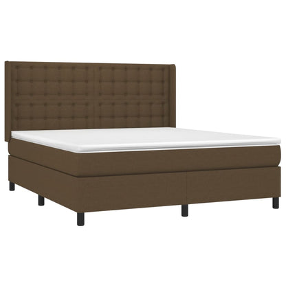 Giroletto a Molle con Materasso Marrone Scuro 180x200cm Tessuto | homemem39