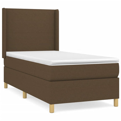 Giroletto a Molle con Materasso Marrone Scuro 90x190cm Tessuto | homemem39