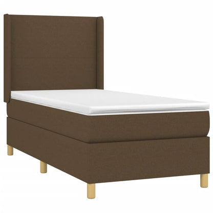 Giroletto a Molle con Materasso Marrone Scuro 90x190cm Tessuto | homemem39