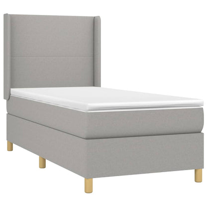 Giroletto a Molle con Materasso Grigio Chiaro 90x200 cm Tessuto | homemem39