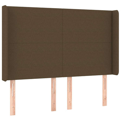 Giroletto a Molle con Materasso Marrone Scuro 140x190cm Tessuto