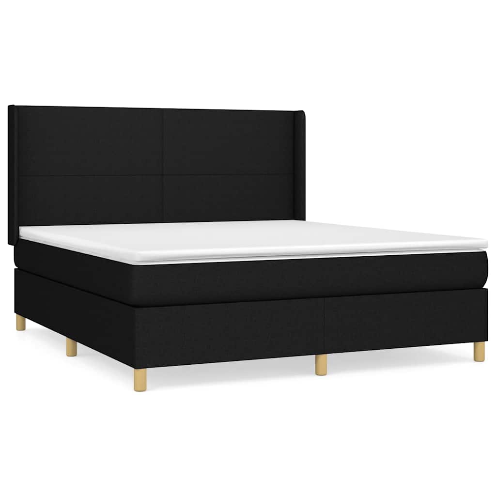 Giroletto a Molle con Materasso Nero 160x200 cm in Tessuto | homemem39