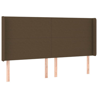 Giroletto a Molle con Materasso Marrone Scuro 160x200cm Tessuto