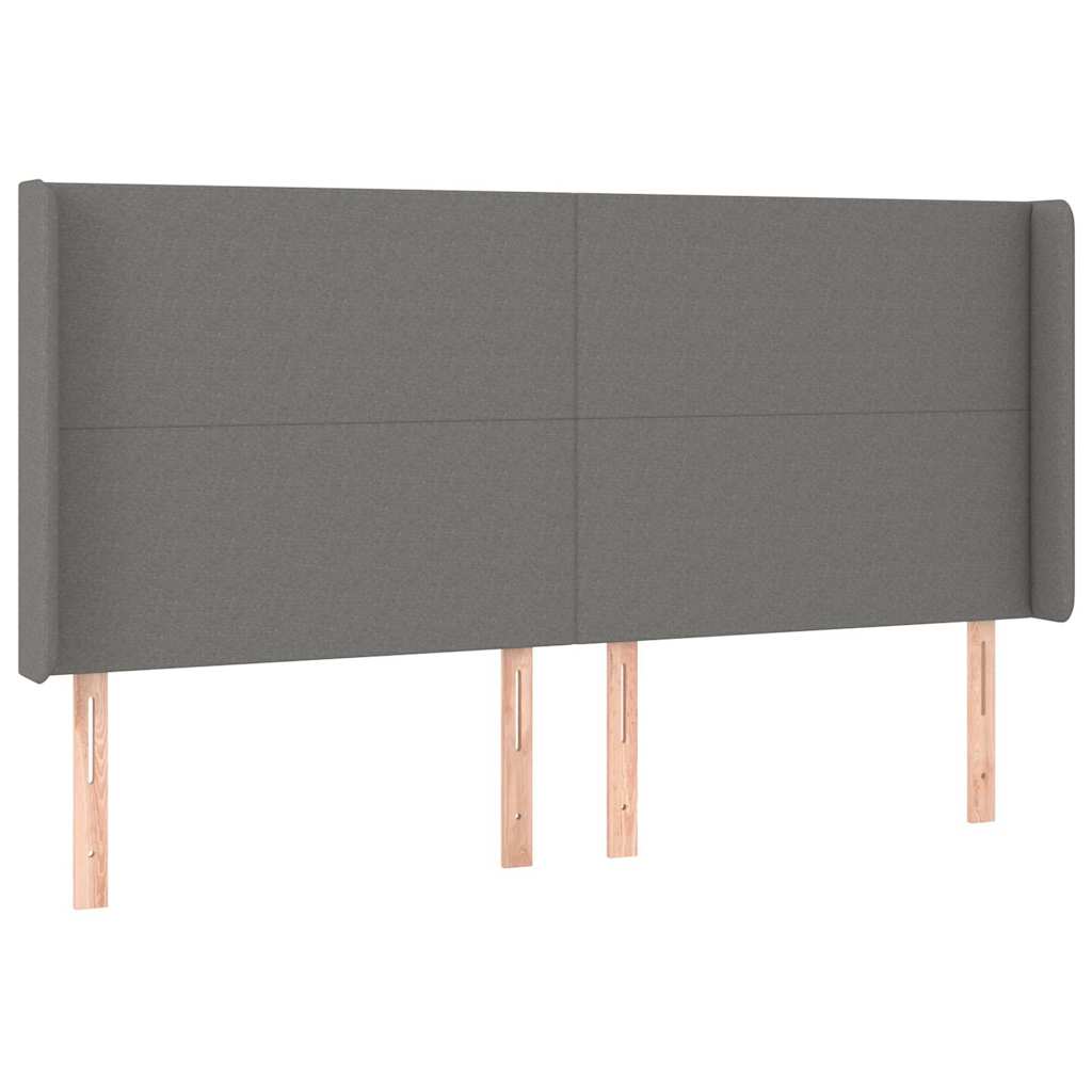 Giroletto a Molle con Materasso Grigio Scuro 180x200 cm Tessuto