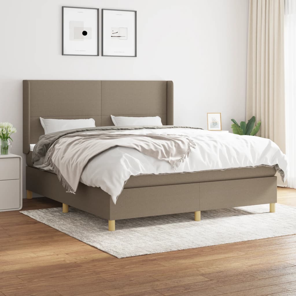 Giroletto a Molle con Materasso Tortora 180x200 cm in Tessuto | homemem39