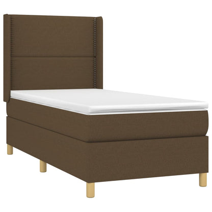 Giroletto a Molle con Materasso Marrone Scuro 90x190cm Tessuto | homemem39