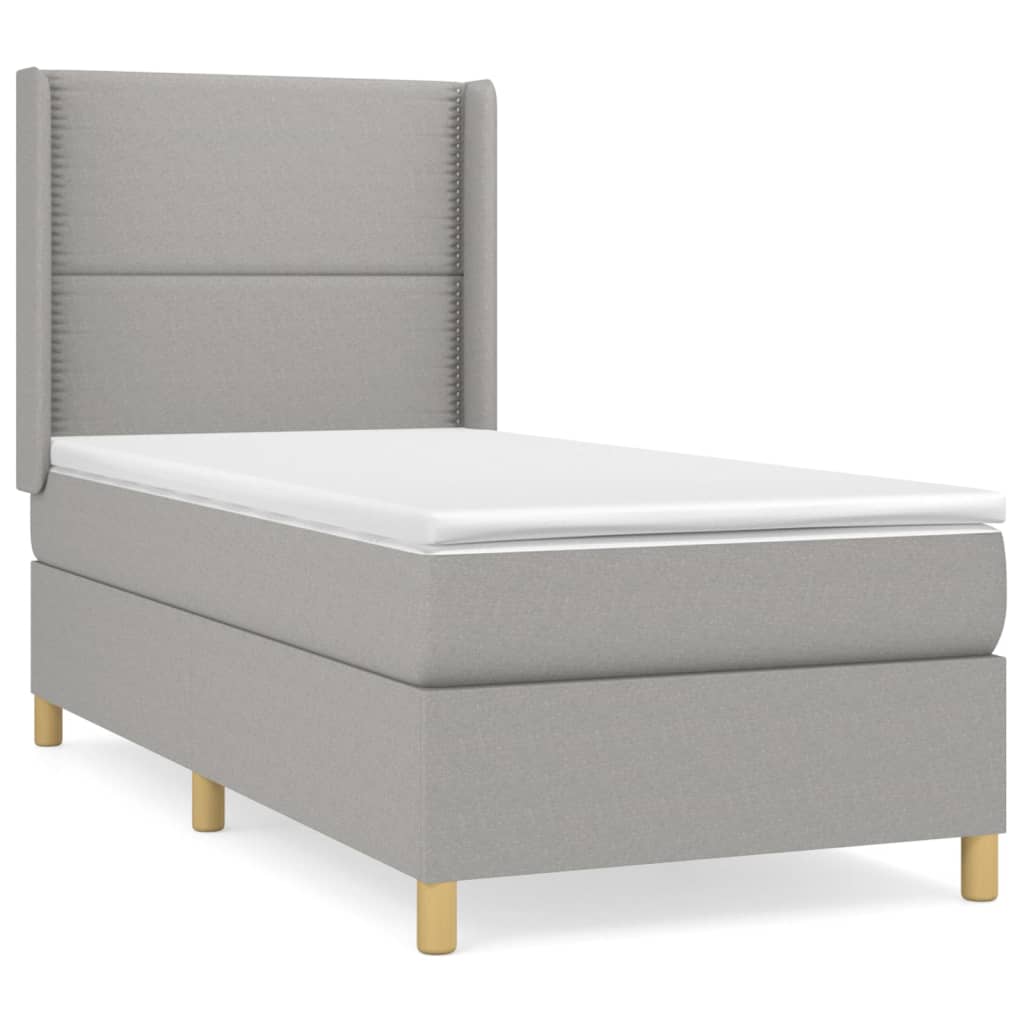 Giroletto a Molle con Materasso Grigio Chiaro 90x200 cm Tessuto | homemem39