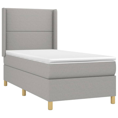 Giroletto a Molle con Materasso Grigio Chiaro 90x200 cm Tessuto | homemem39