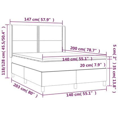 Giroletto a Molle con Materasso Blu 140x200 cm in Tessuto | homemem39