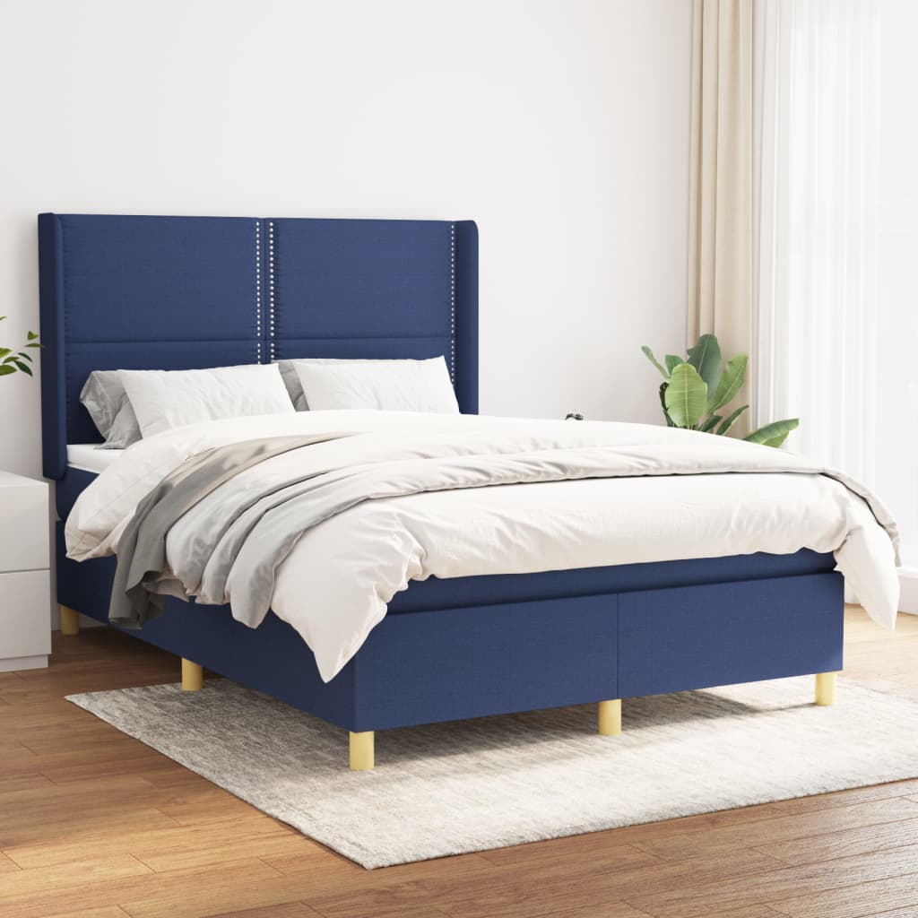Giroletto a Molle con Materasso Blu 140x200 cm in Tessuto | homemem39
