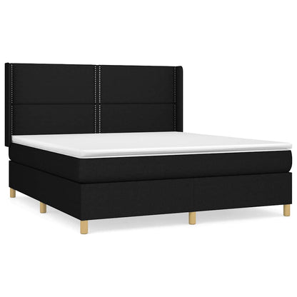 Giroletto a Molle con Materasso Nero 160x200 cm in Tessuto | homemem39