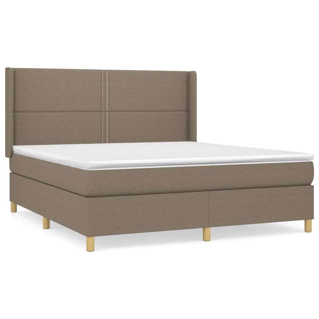 Giroletto a Molle con Materasso Tortora 180x200 cm in Tessuto | homemem39