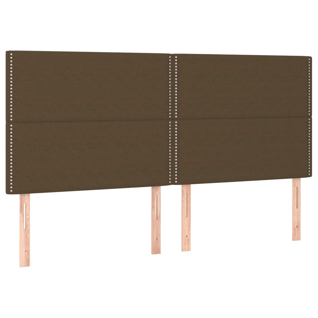 Giroletto a Molle con Materasso Marrone Scuro 200x200cm Tessuto | homemem39