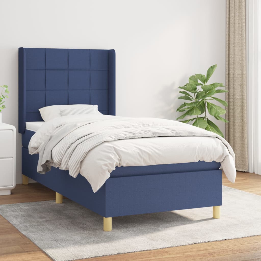 Giroletto a Molle con Materasso Blu 90x190 cm in Tessuto | homemem39