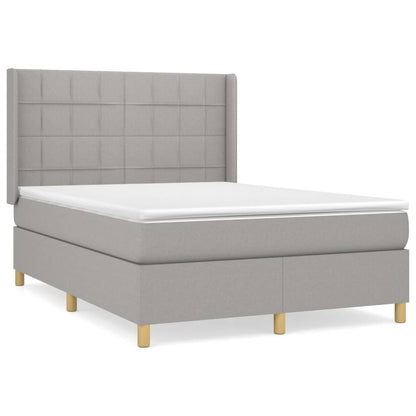 Giroletto a Molle con Materasso Grigio Chiaro 140x190cm Tessuto | homemem39