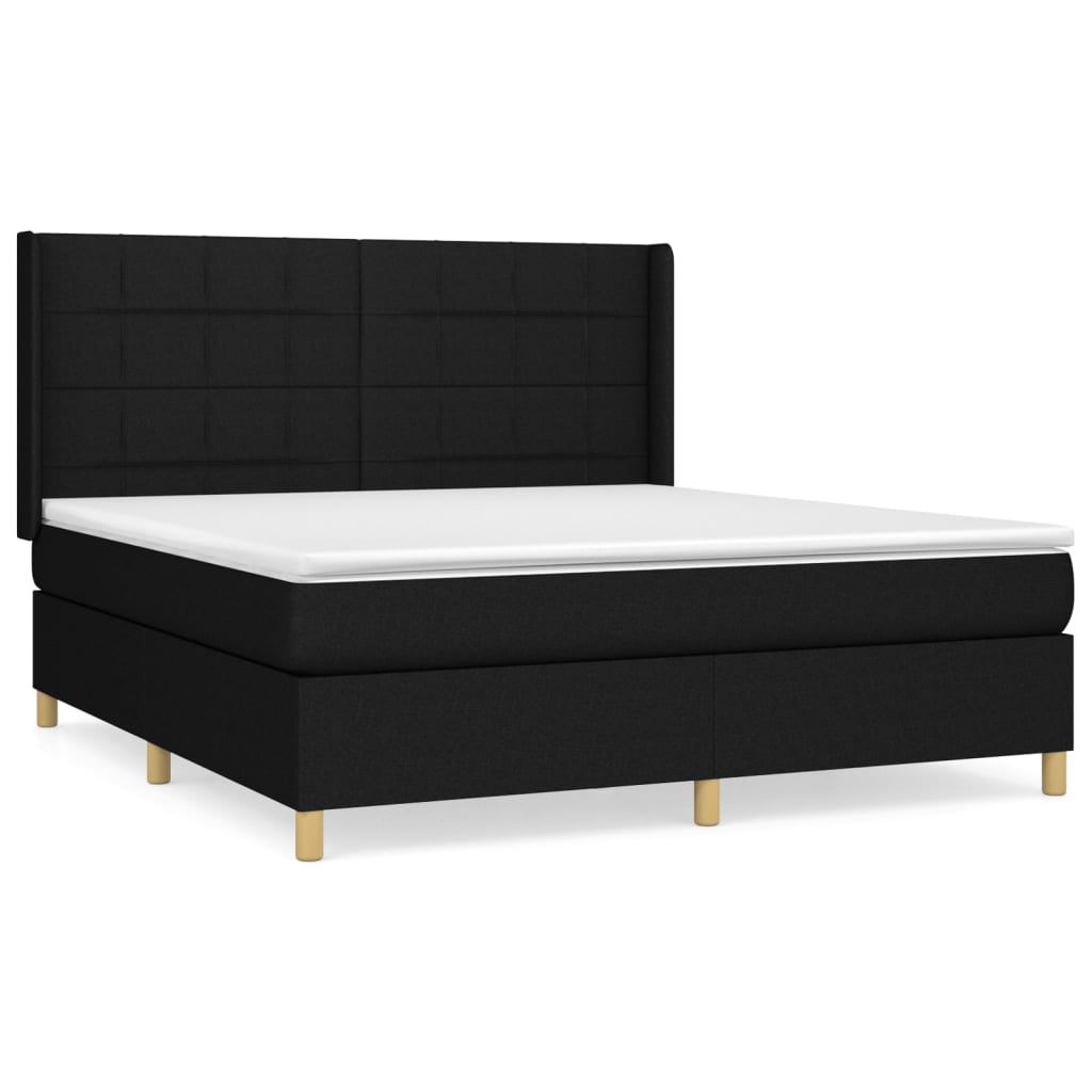 Giroletto a Molle con Materasso Nero 160x200 cm in Tessuto | homemem39