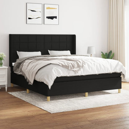 Giroletto a Molle con Materasso Nero 160x200 cm in Tessuto | homemem39