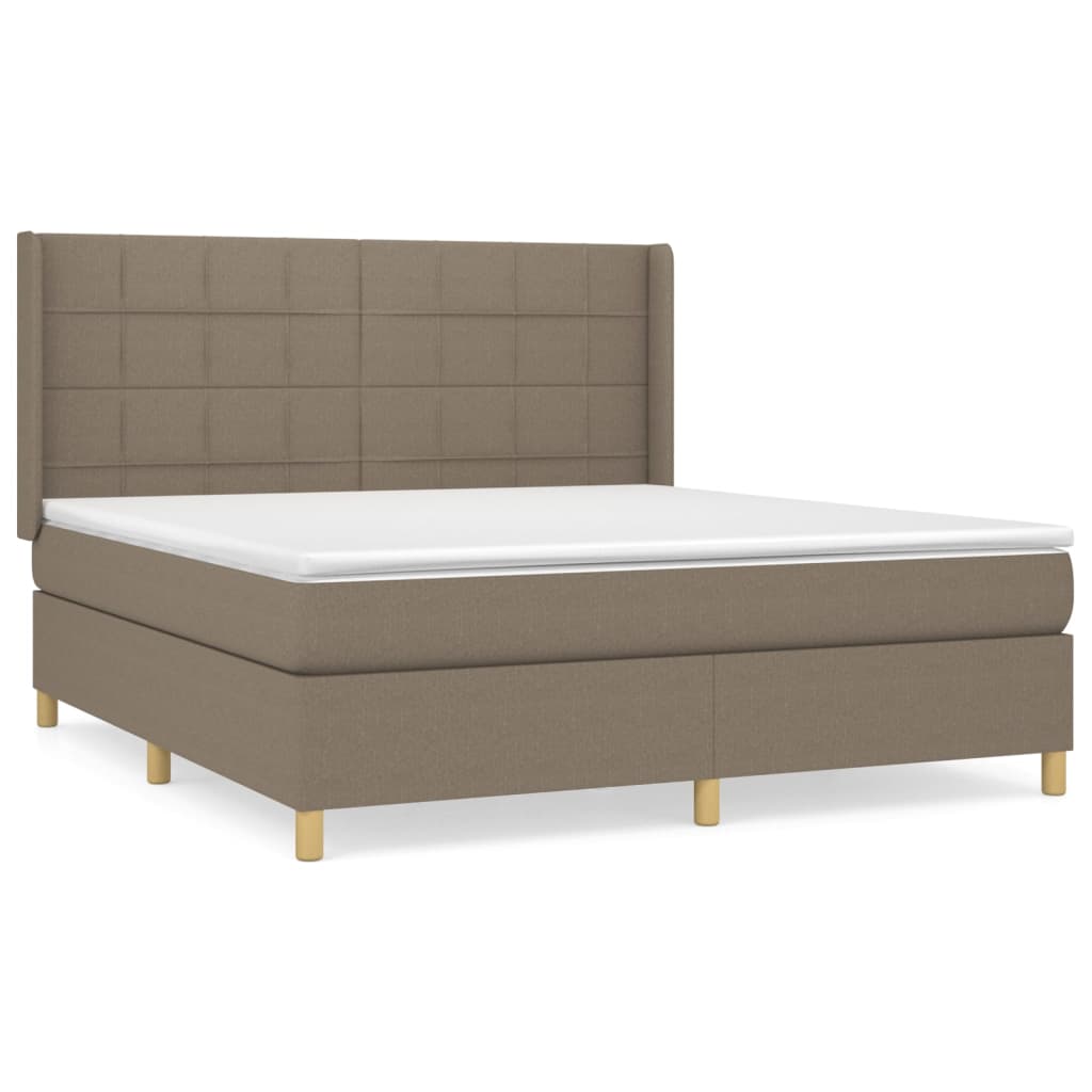 Giroletto a Molle con Materasso Tortora 180x200 cm in Tessuto | homemem39