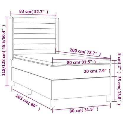 Giroletto a Molle con Materasso Marrone Scuro 80x200 cm Tessuto | homemem39