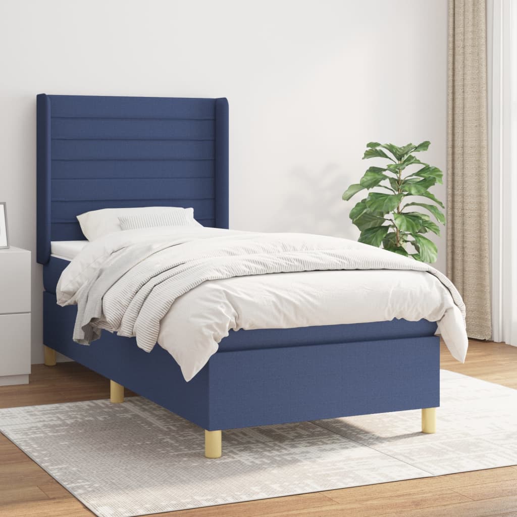 Giroletto a Molle con Materasso Blu 90x190 cm in Tessuto | homemem39