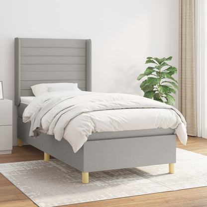 Giroletto a Molle con Materasso Grigio Chiaro 90x200 cm Tessuto | homemem39