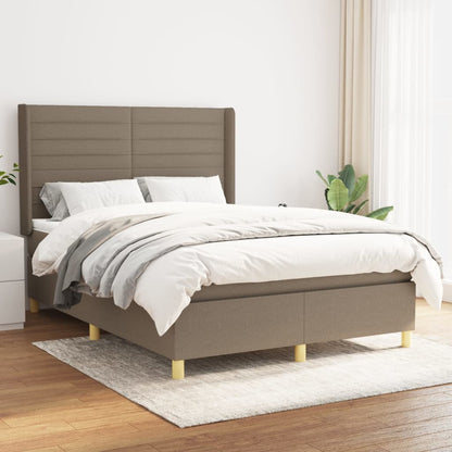 Giroletto a Molle con Materasso Tortora 140x200 cm in Tessuto | homemem39