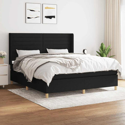 Giroletto a Molle con Materasso Nero 160x200 cm in Tessuto | homemem39