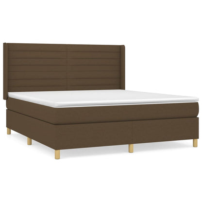 Giroletto a Molle con Materasso Marrone Scuro 160x200cm Tessuto | homemem39