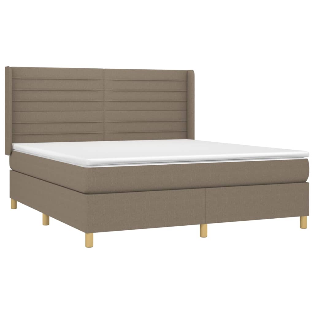 Giroletto a Molle con Materasso Tortora 180x200 cm in Tessuto | homemem39