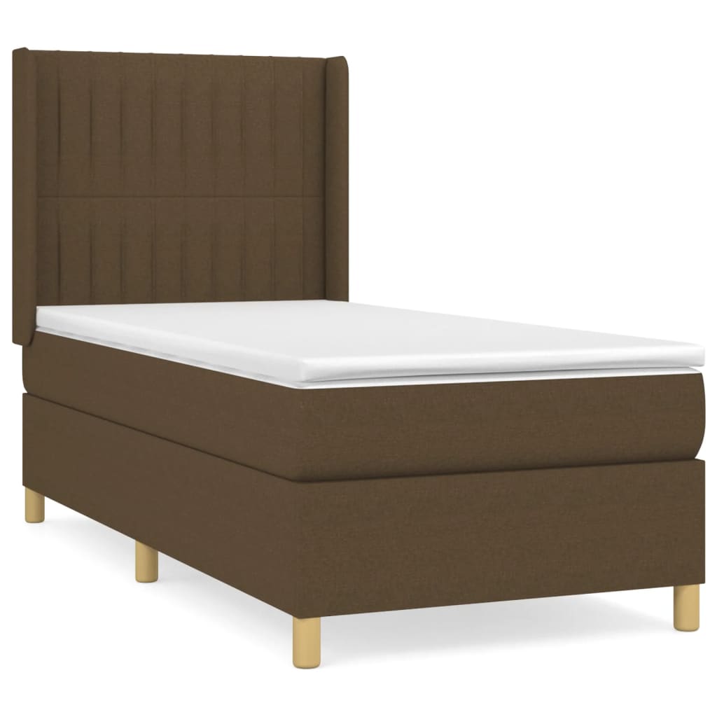 Giroletto a Molle con Materasso Marrone Scuro 80x200 cm Tessuto | homemem39