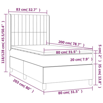 Giroletto a Molle con Materasso Marrone Scuro 80x200 cm Tessuto | homemem39