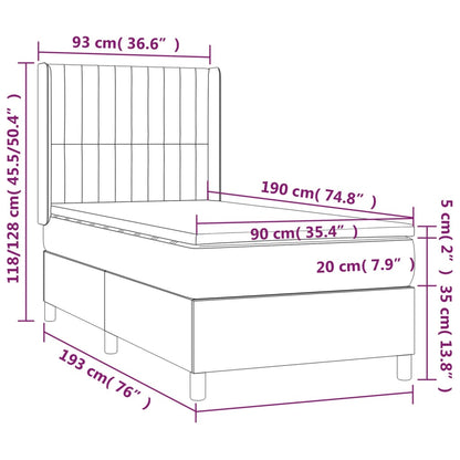 Giroletto a Molle con Materasso Marrone Scuro 90x190cm Tessuto | homemem39