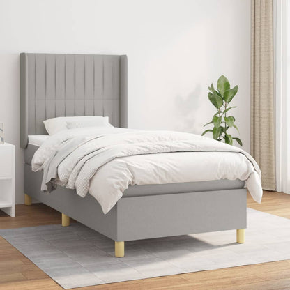 Giroletto a Molle con Materasso Grigio Chiaro 90x200 cm Tessuto | homemem39