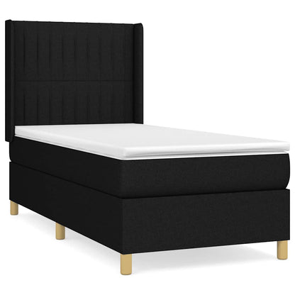 Giroletto a Molle con Materasso Nero 90x200 cm in Tessuto | homemem39