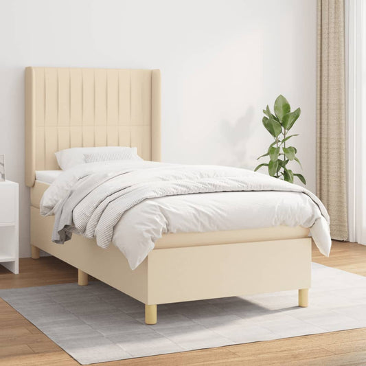 Giroletto a Molle con Materasso Crema 90x200 cm inTessuto | homemem39