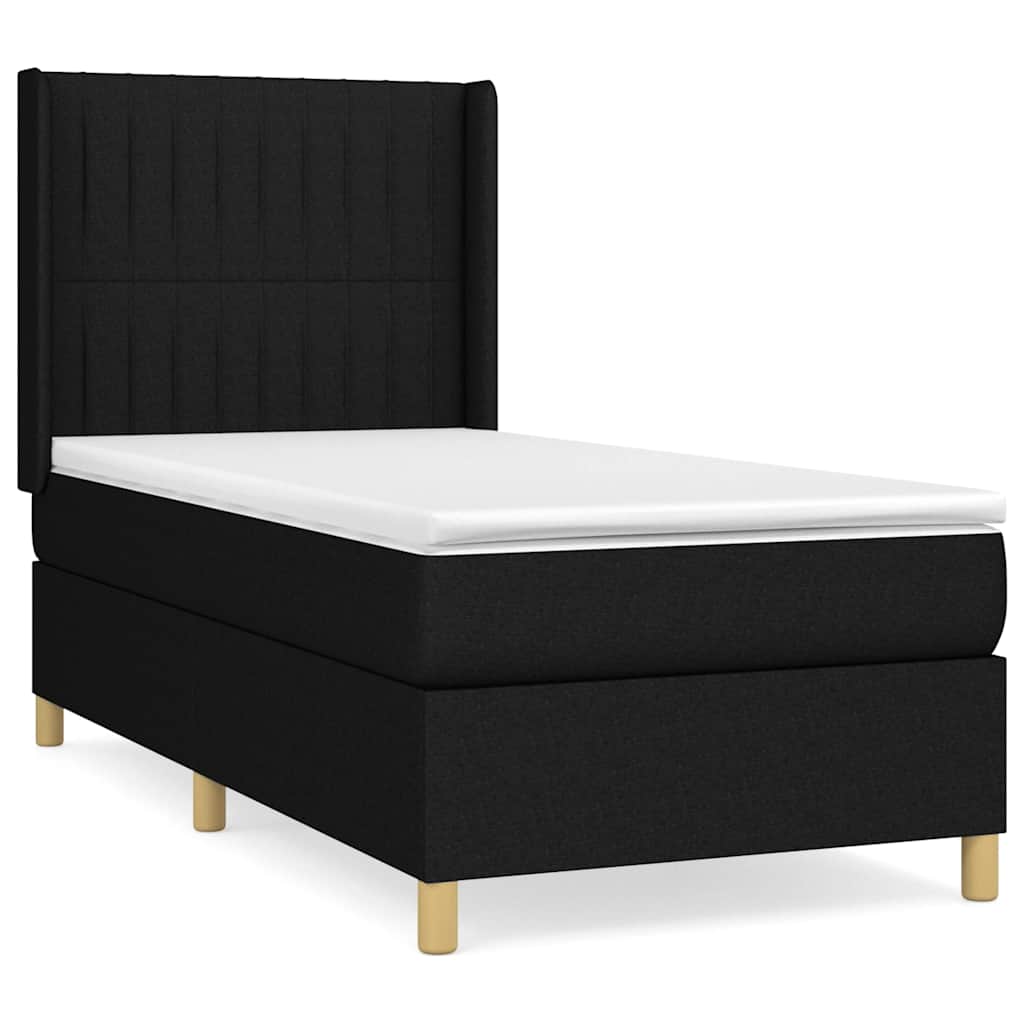 Giroletto a Molle con Materasso Nero 100x200 cm in Tessuto | homemem39