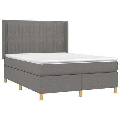 Giroletto a Molle con Materasso Grigio Scuro 140x190 cm Tessuto | homemem39